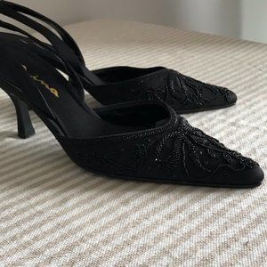 Every woman's favorite black evening shoe!!!